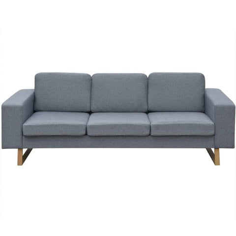 3-Seater Sofa Fabric Light Grey