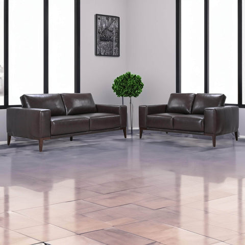 3 Seater Sofa Leather Upholstered Lounge - Chocolate