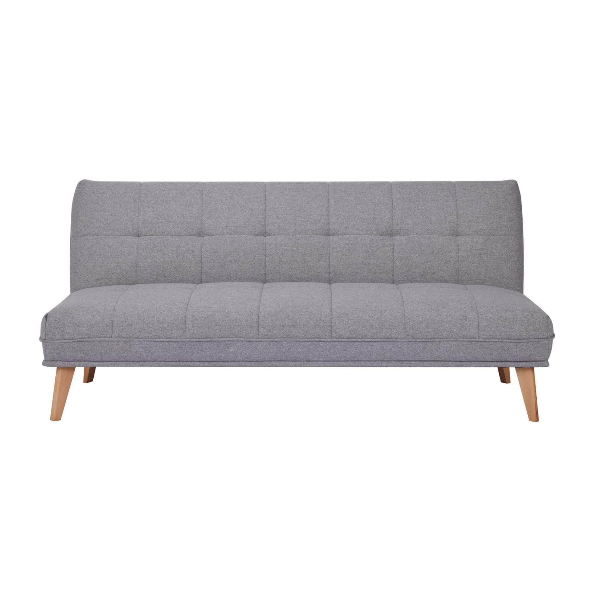 3 Seater Sofa Queen Bed Fabric Uplholstered Lounge Couch - Blue/Grey