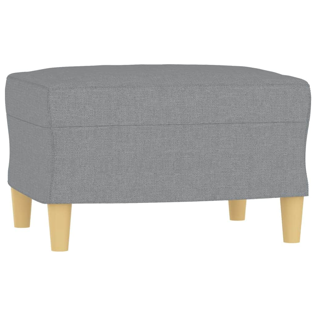 3-Seater Sofa with Footstool Light Grey