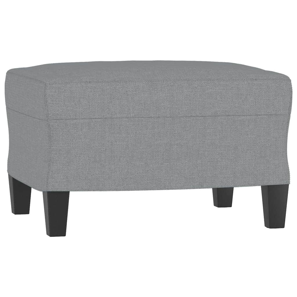 3-Seater Sofa with Footstool Light Grey