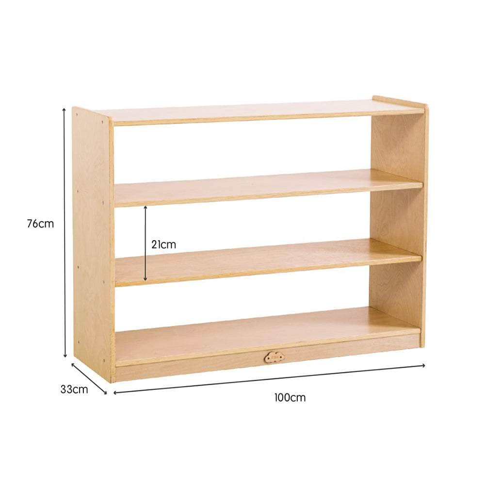 3 Shelf Wooden Storage Cabinet Open Back H76cm