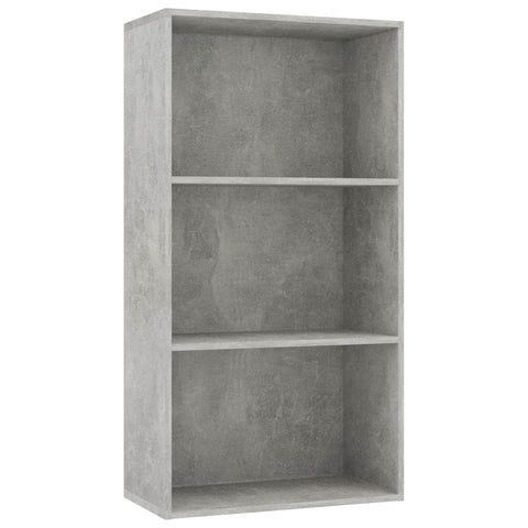 3-Tier Book Cabinet Concrete Grey Chipboard