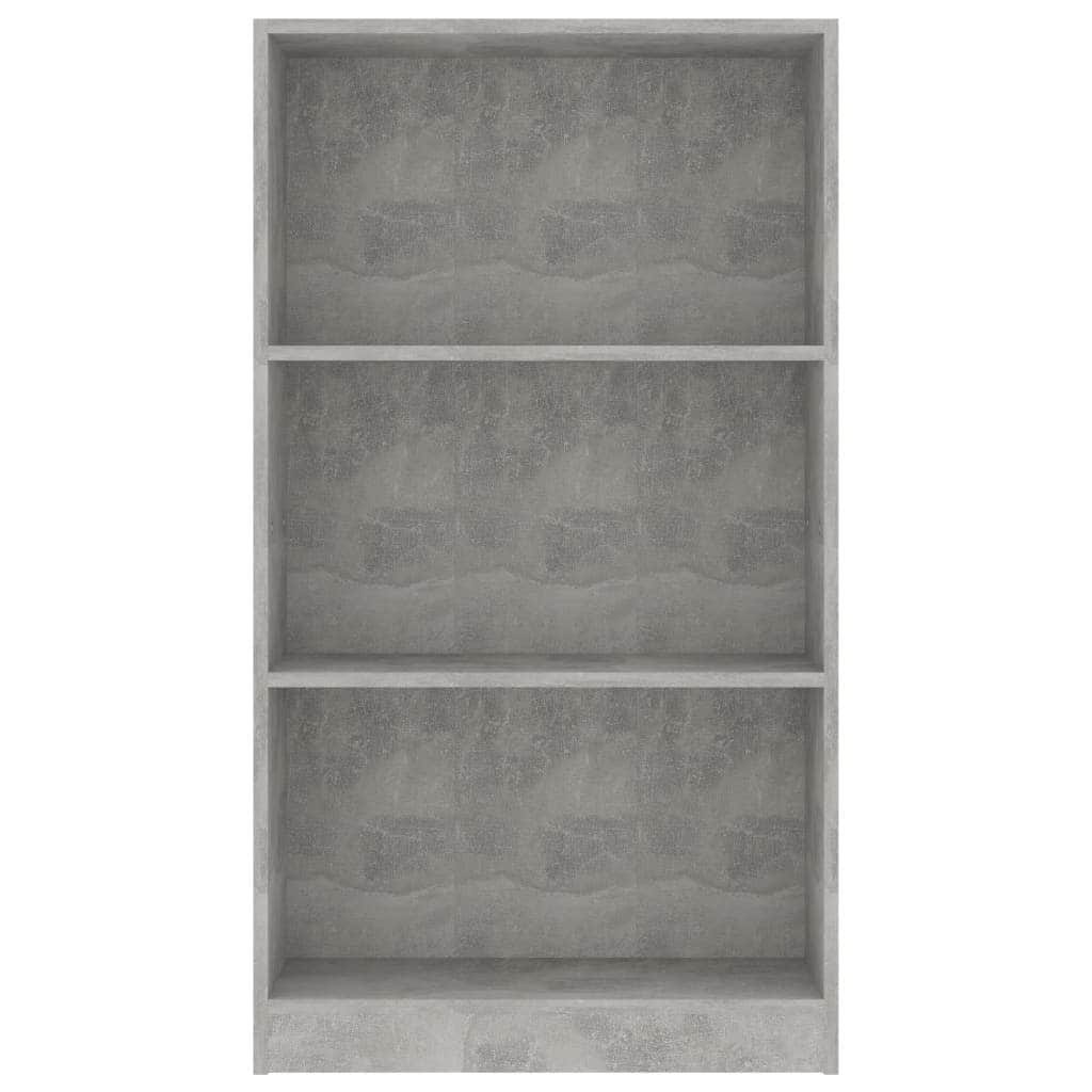 3-Tier Book Cabinet Concrete Grey, Chipboard