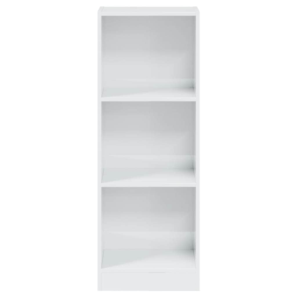 3-Tier Book Cabinet High Gloss White/Chipboard