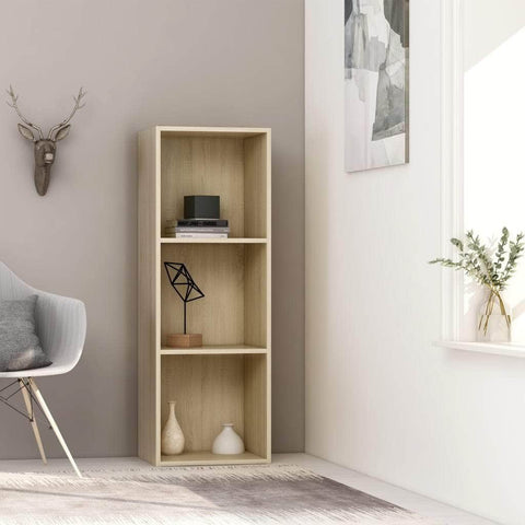 3-Tier Book Cabinet Oak Chipboard