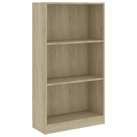 3-Tier Book Cabinet Sonoma Oak, Chipboard