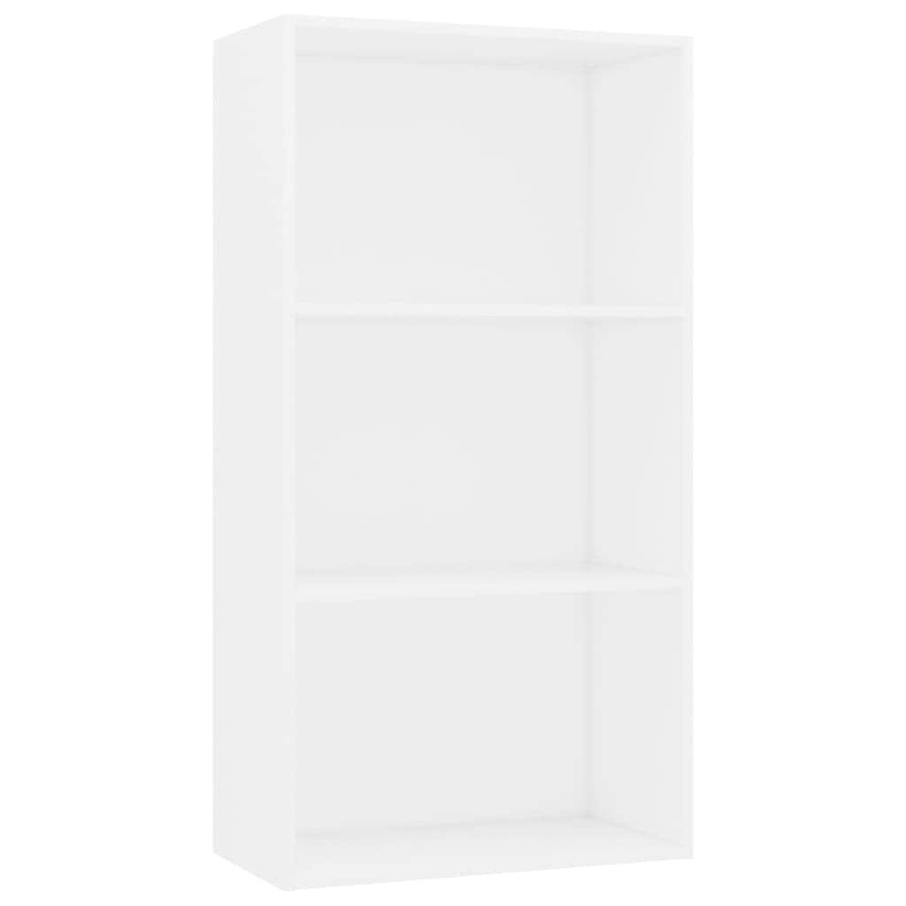 3-Tier Book Cabinet White Chipboard