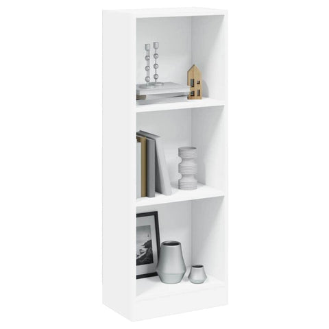 3-Tier  Book Cabinet White Chipboard