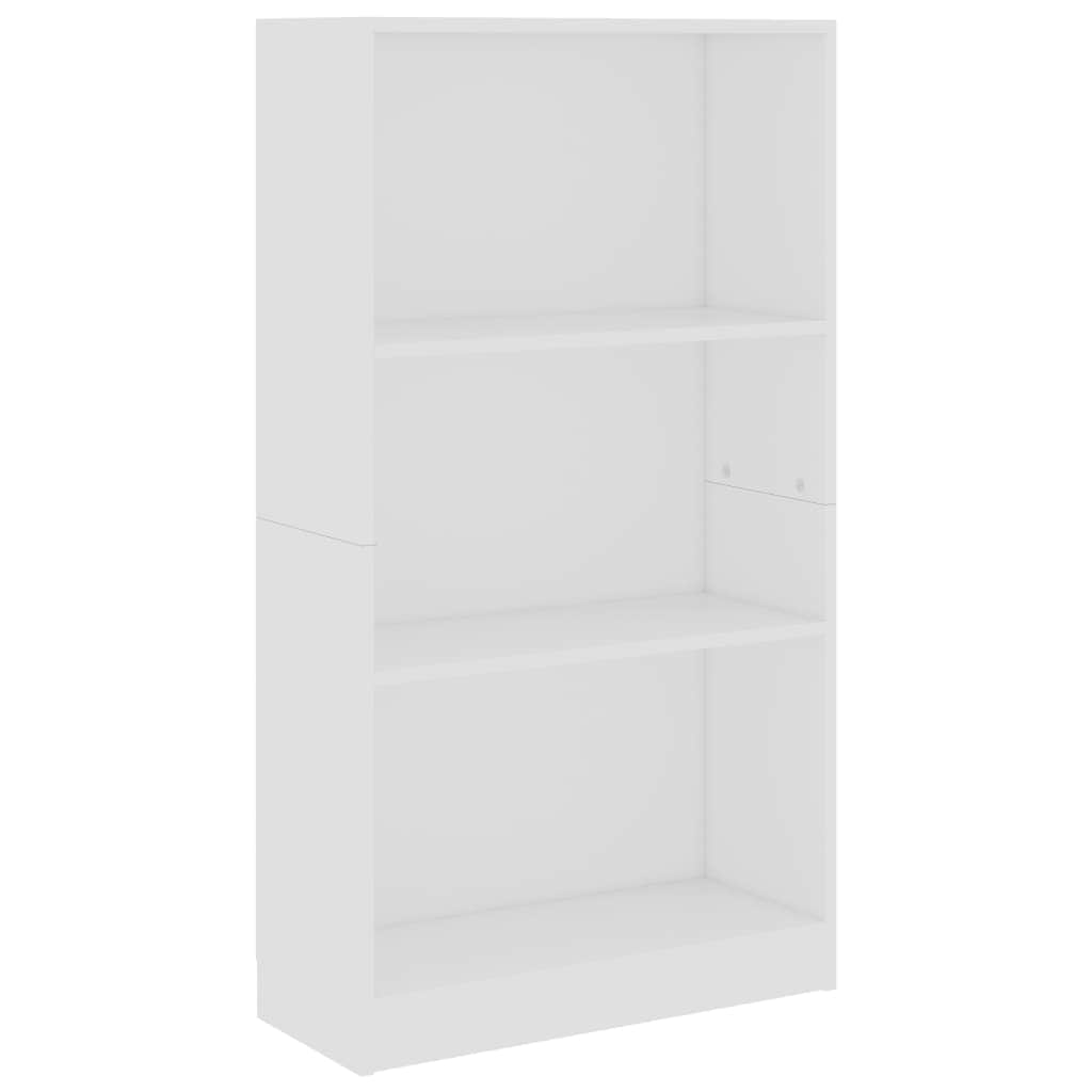 3-Tier Book Cabinet White - Chipboard