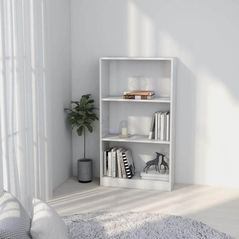 3-Tier Book Cabinet White - Chipboard