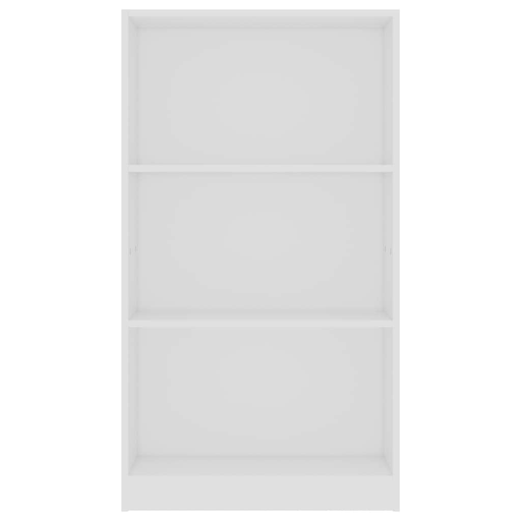 3-Tier Book Cabinet White - Chipboard