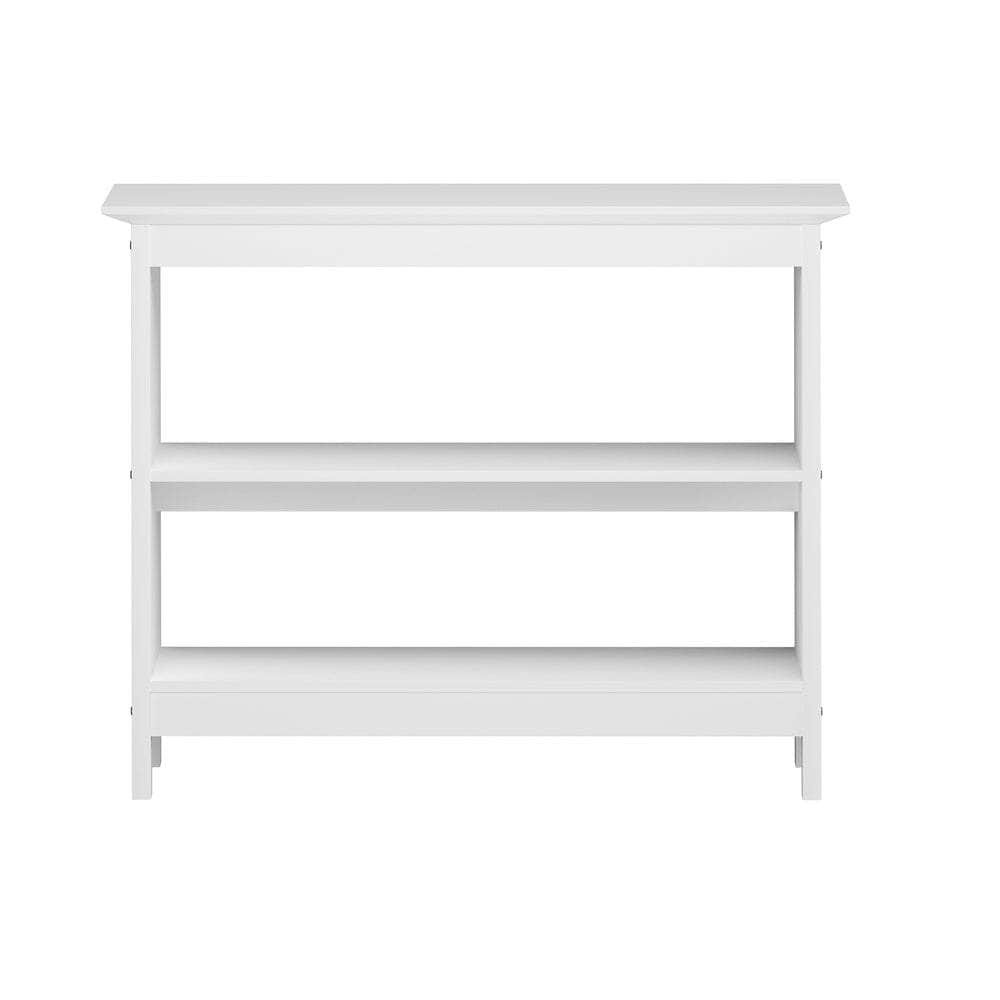 3-Tier Console Table Open Shelf Wooden White