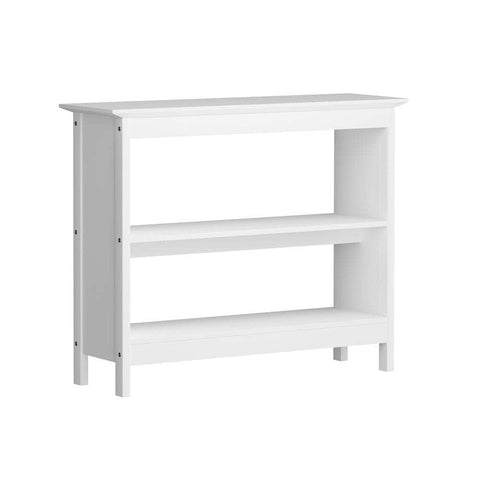 3-Tier Console Table Open Shelf Wooden White