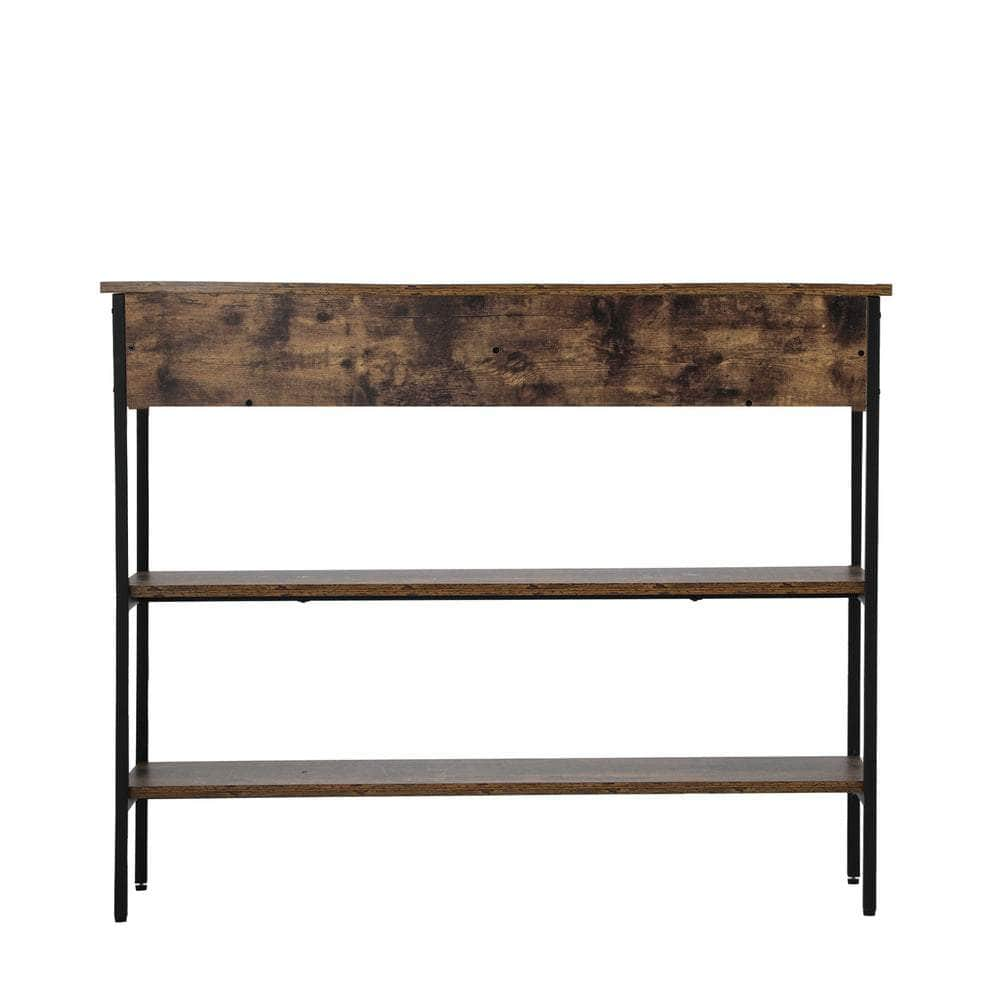 3-Tier Console Table with 2 Drawers