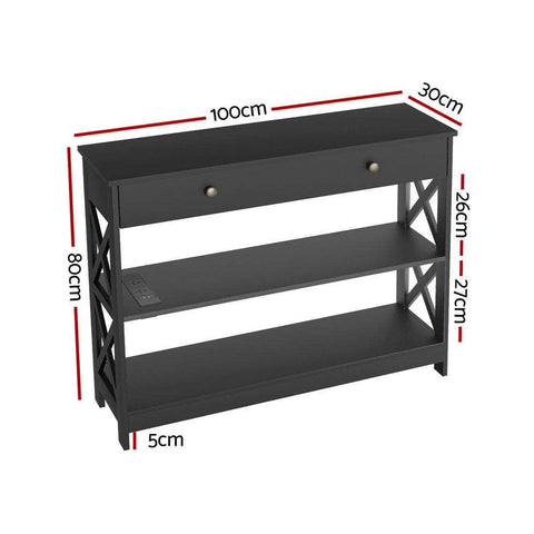 3-Tier Console Table with USB Outlets