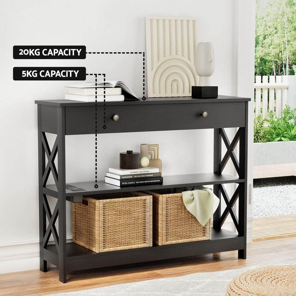 3-Tier Console Table with USB Outlets