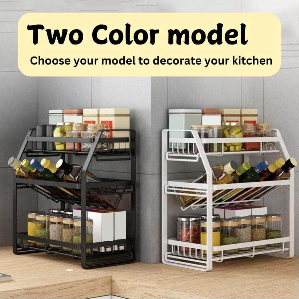 3-Tier Detachable Spice Rack Storage Organiser For Kitchen Countertop