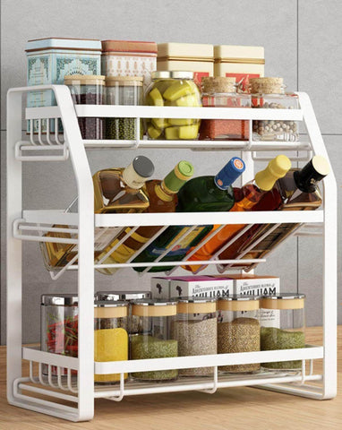 3-Tier Detachable Spice Rack Storage Organiser For Kitchen Countertop