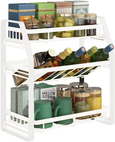 3-Tier Detachable Spice Rack Storage Organiser For Kitchen Countertop