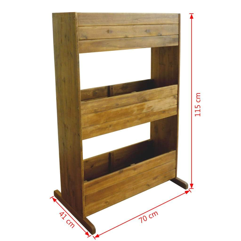 3-Tier Garden Planter Solid Acacia Wood