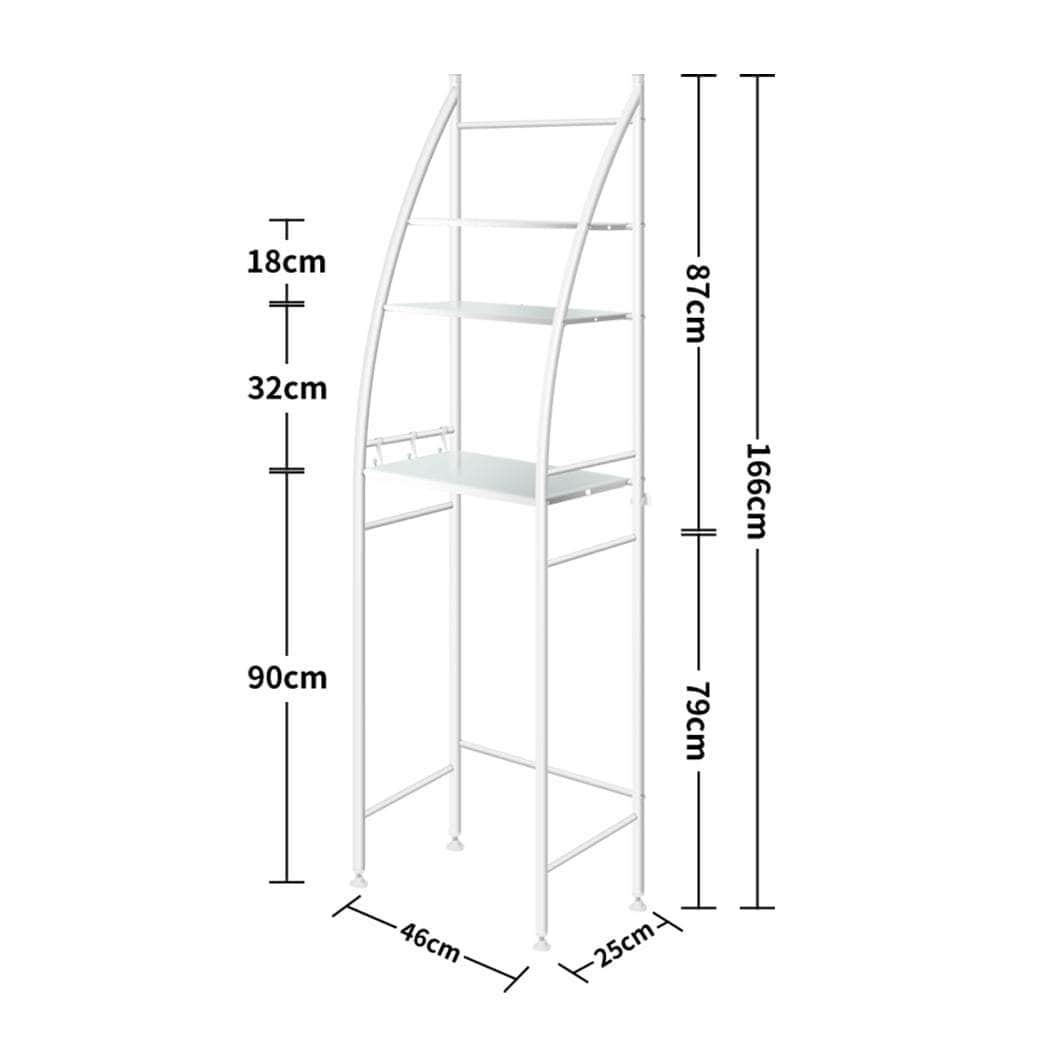 3 Tier Over Toilet Storage Shelf White