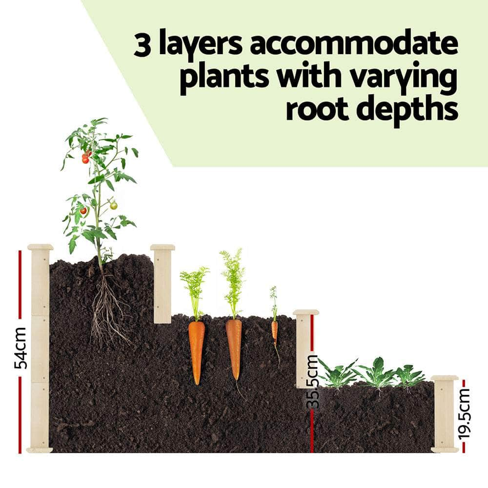 3-Tier Raised Garden Bed Planter - Wooden