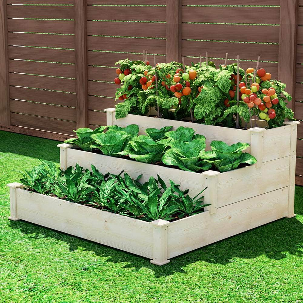 3-Tier Raised Garden Bed Planter - Wooden