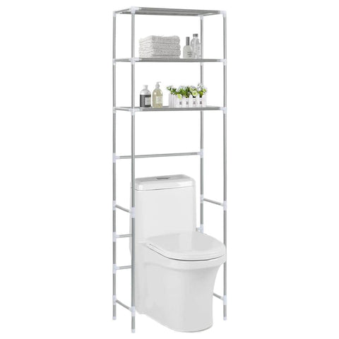 3-Tier Storage Rack over Toilet Silver