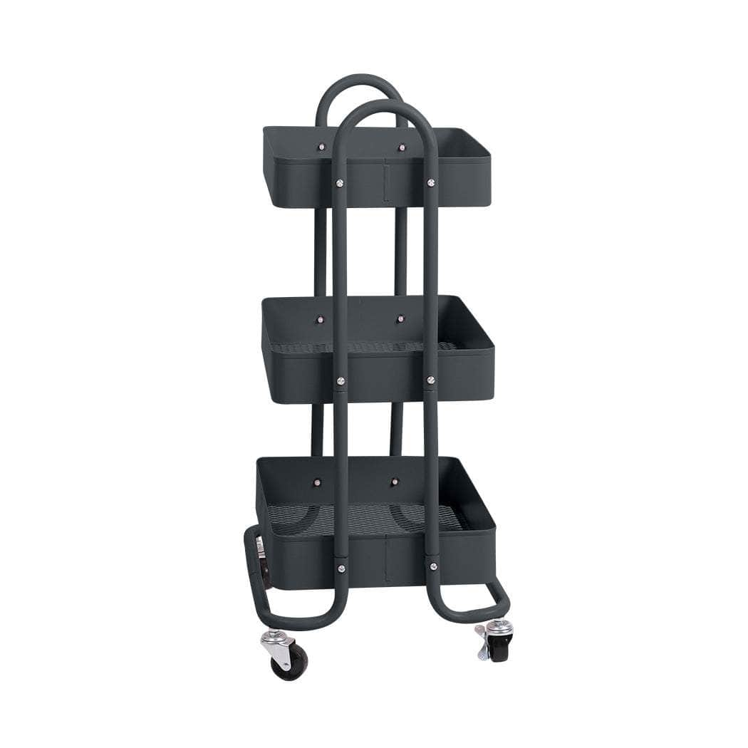 3 Tiers Kitchen Trolley Cart Grey