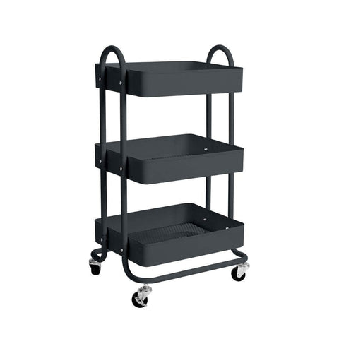 3 Tiers Kitchen Trolley Cart Grey