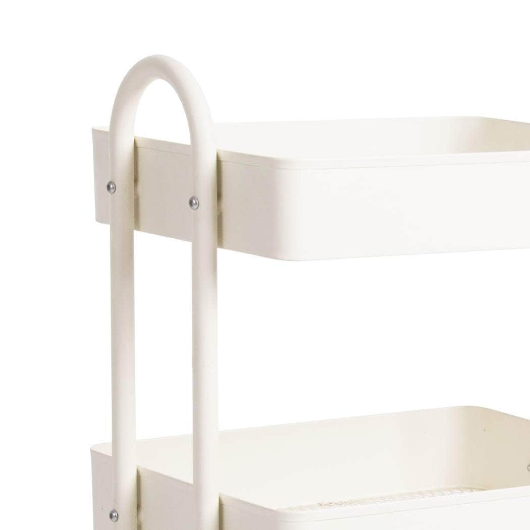 3 Tiers Kitchen Trolley Cart White