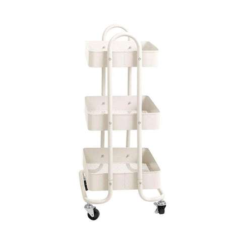 3 Tiers Kitchen Trolley Cart White