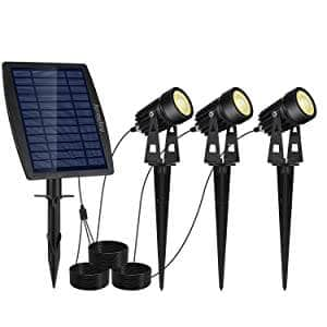 3 X Led Spotlights Powered Solar Garden Lights Outdoor Waterproof (Warm White)