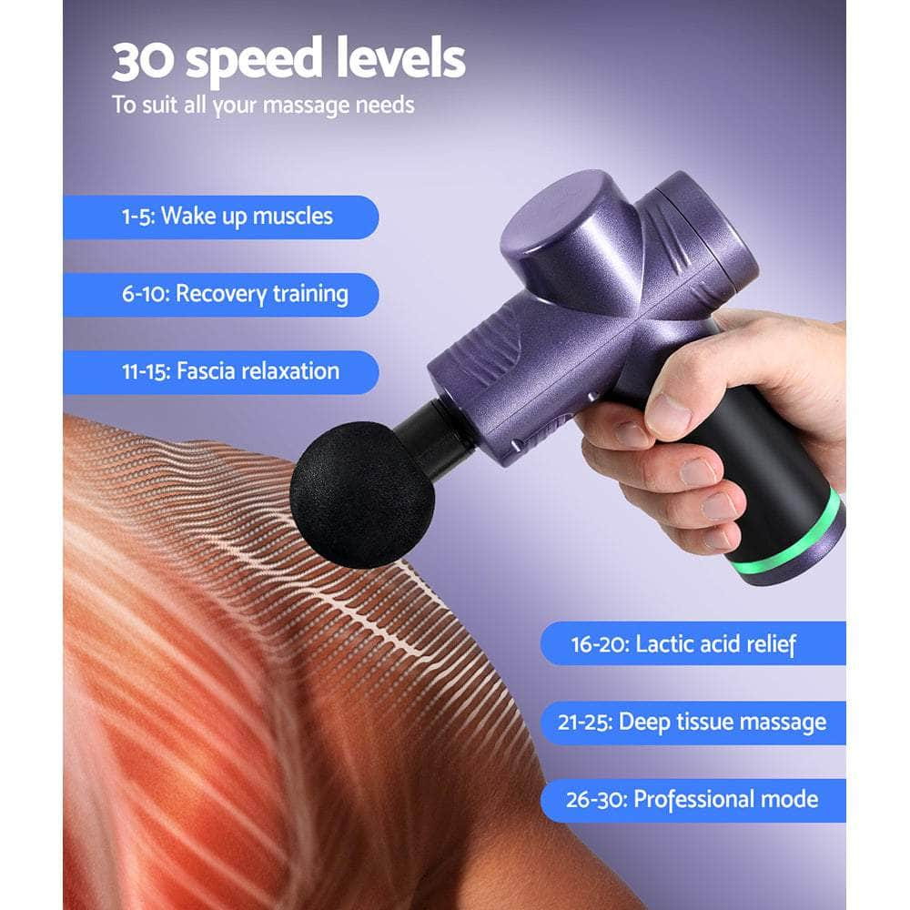 30-Speed Blue/Green/Purple Massage Gun for Muscle Massager Bliss