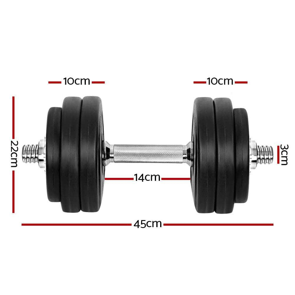 30Kg Dumbbell Set Weight Plates Dumbbells Lifting Bench