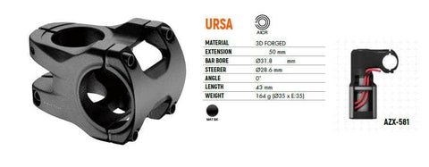 Ursa Aicr 31.8Mm Cable Stem Mtb Mountain Bike