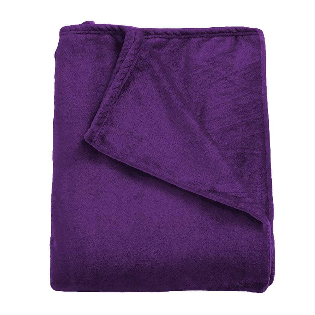 320GSM 220x160cm Ultra Soft Mink Aubergine Single