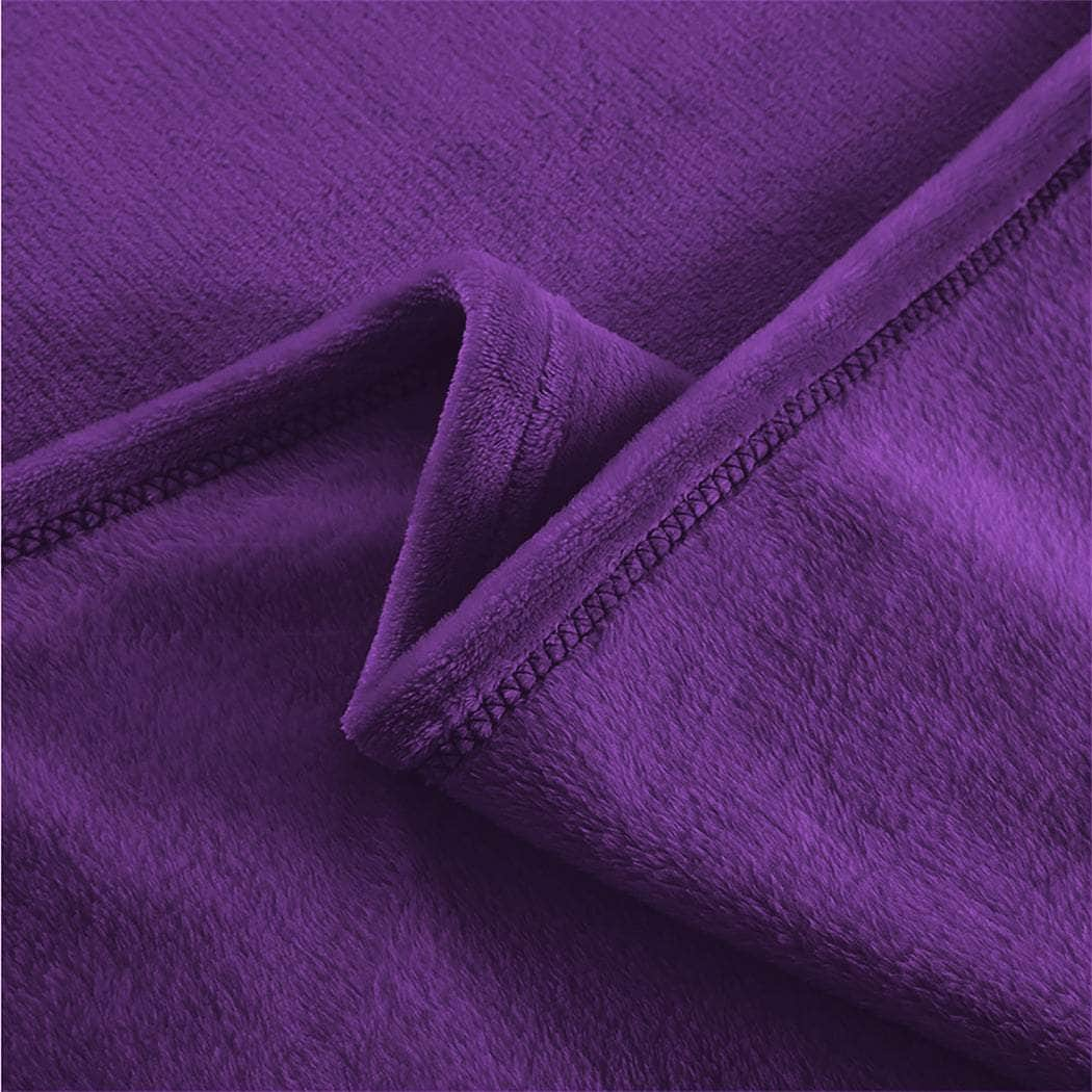 320GSM 220x160cm Ultra Soft Mink Aubergine Single