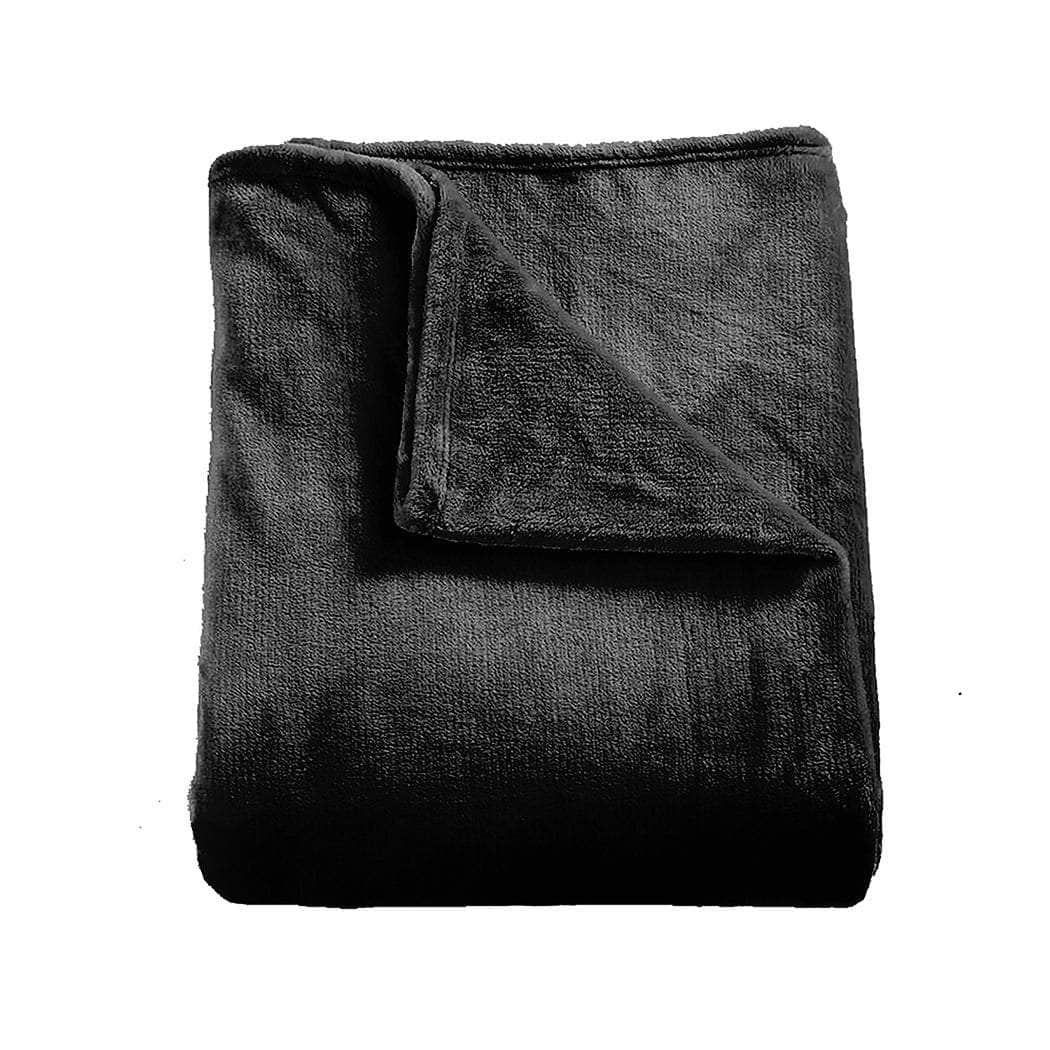 320GSM 220x160cm Ultra Soft Mink Black Single