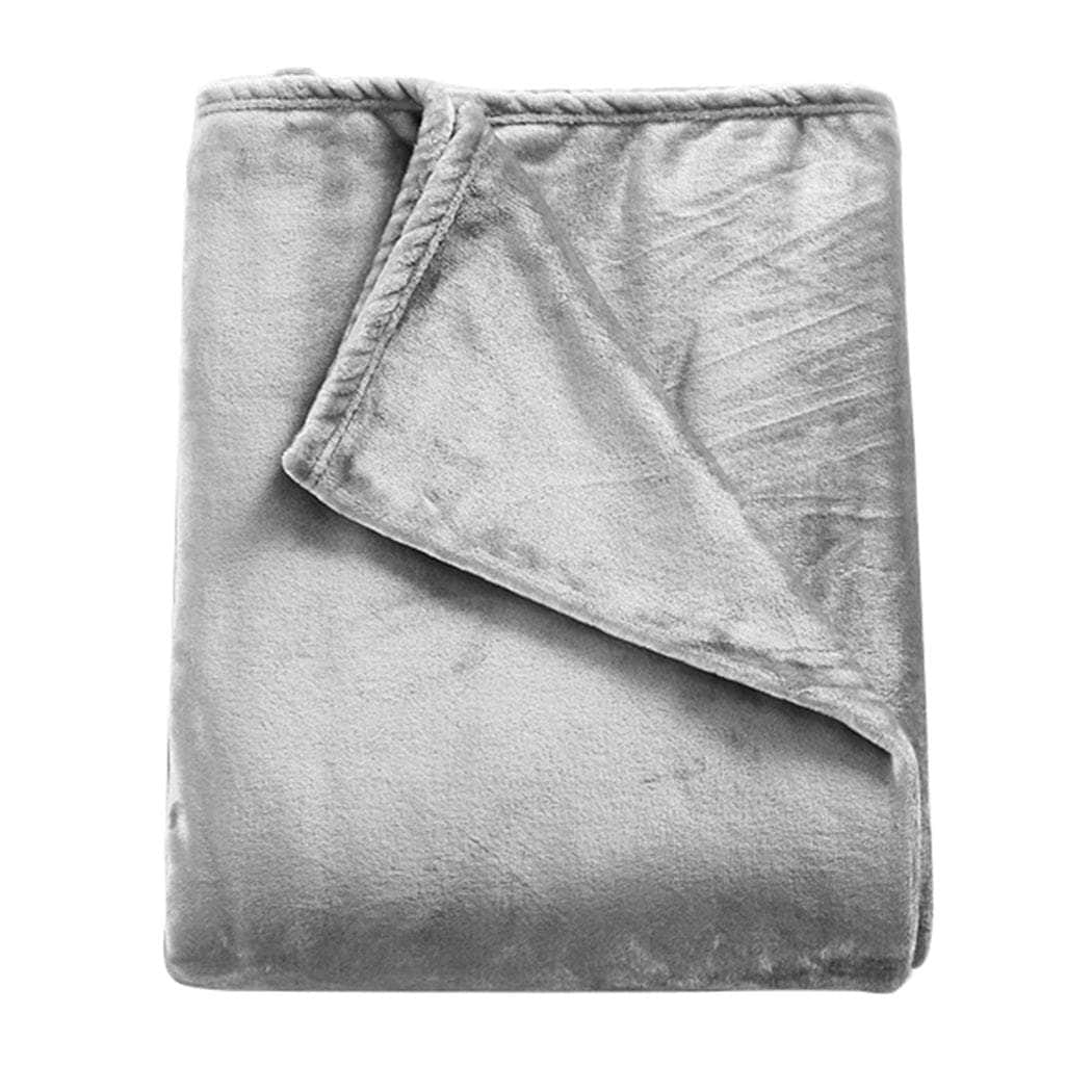 320GSM 220x160cm Ultra Soft Mink Silver Single