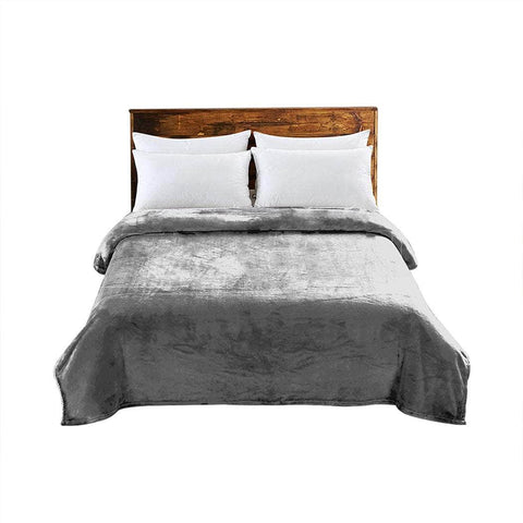 320GSM 220x240cm Ultra Soft Mink Silver Queen