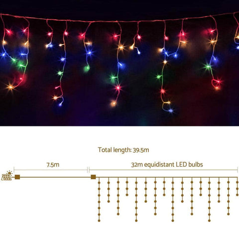 32M Christmas Lights Icicle String Light 960 LED