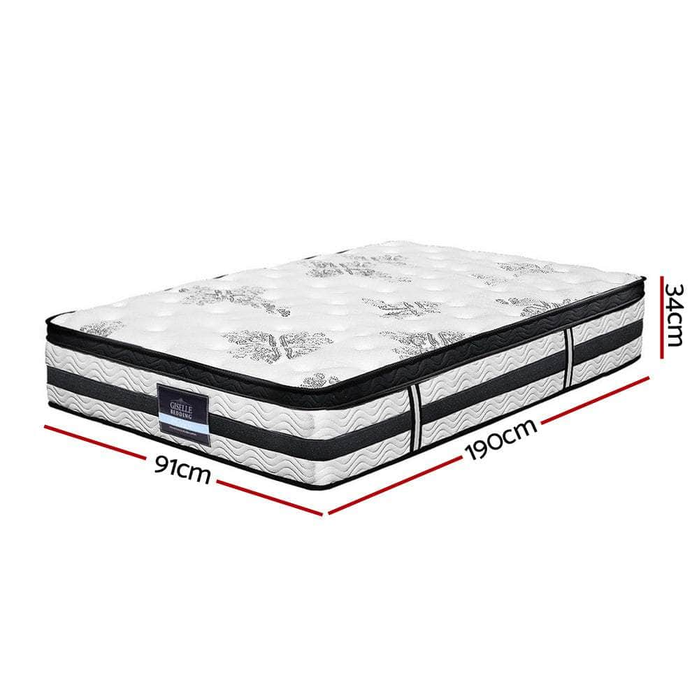 34cm Mattress Euro Top Pocket Spring Single