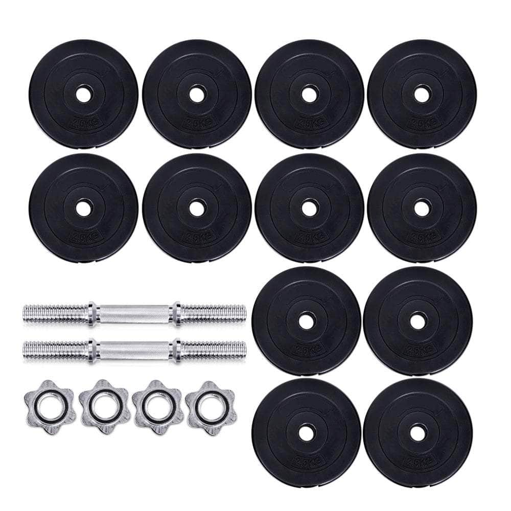 35Kg Dumbbell Set Weight Plates Dumbbells Lifting Bench