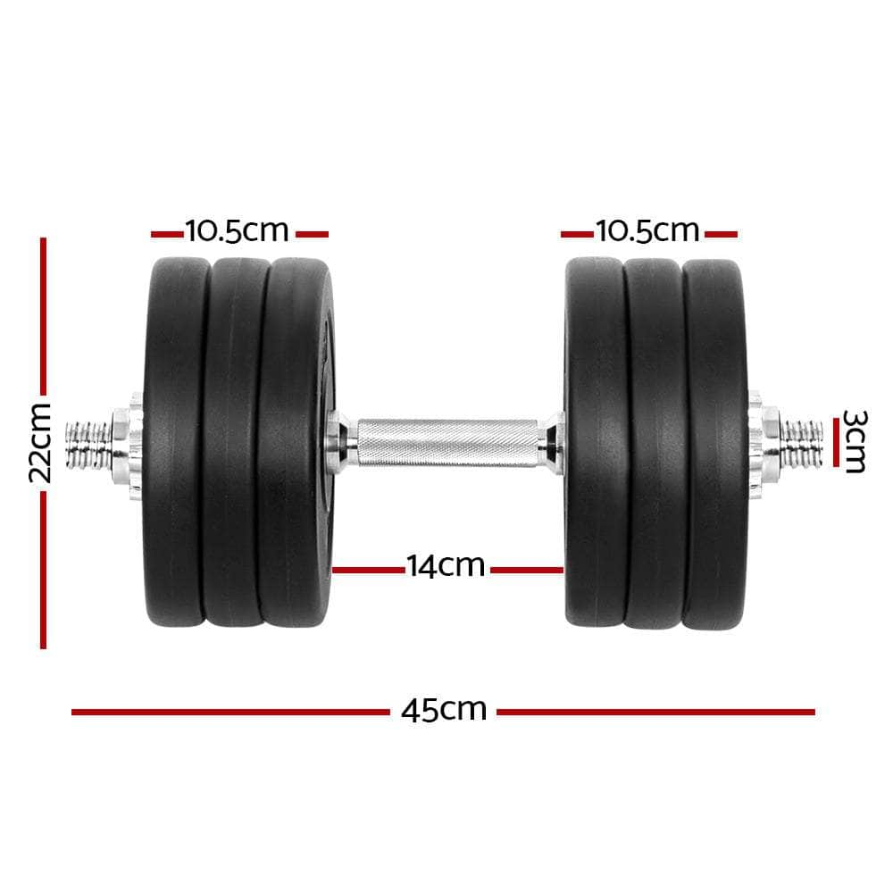 35Kg Dumbbell Set Weight Plates Dumbbells Lifting Bench