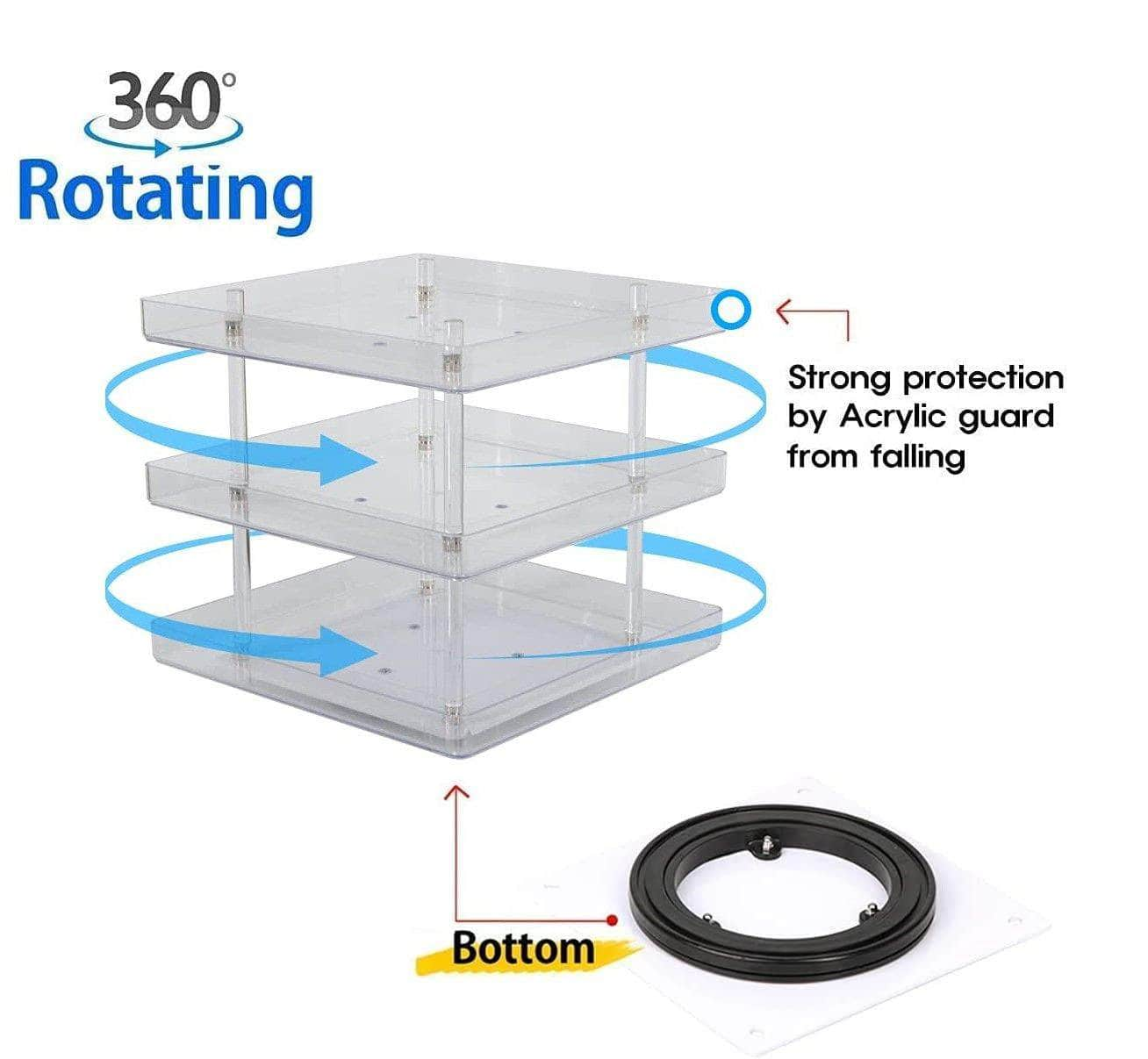 360 Rotating 3-Tier Makeup & Nail Polish Display Rack