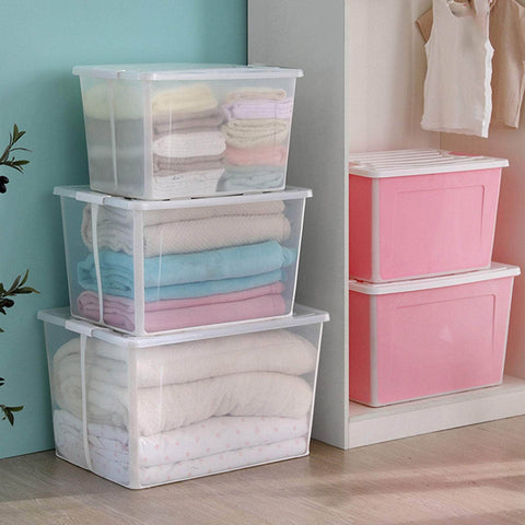 37L Modular Clear Foldable Storage Box With Lid