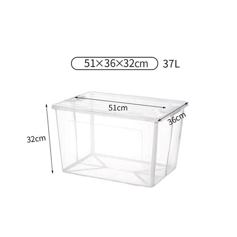 37L Modular Clear Foldable Storage Box With Lid