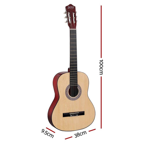 39 Inch Classical Guitar Wooden Body Nylon String Beginner Gift Natural